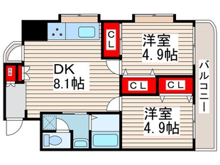 ﾆｭｰｶﾞｲｱﾘﾙｰﾑ南葛西No.65の物件間取画像